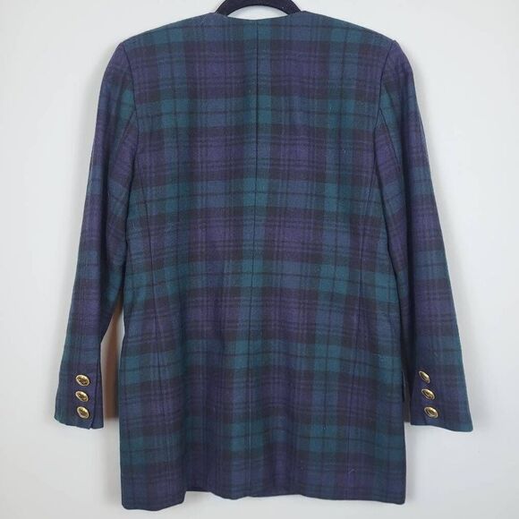 VTG Lord & Taylor Womens Tartan Wool Suit Size 6P Jacket Skirt Academia Preppy - Picture 3 of 14
